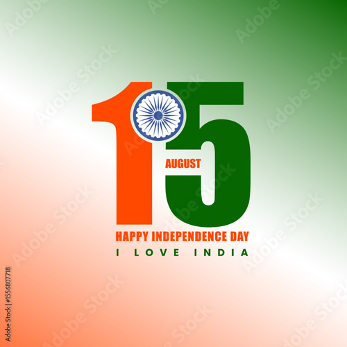 15 August India Independence Day Poster with Ashoka Chakra