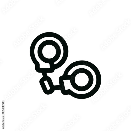 Line Drawing Detailed Handcuffs Arrest Symbol Crime Prevention Enforcement Icon