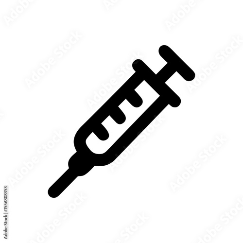Black Outline Syringe Medical Instrument Icon Shape Silhouette Minimalist Style
