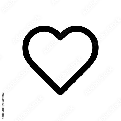 Minimalist Line Heart Outline Shape Symbol Graphic Element Icon