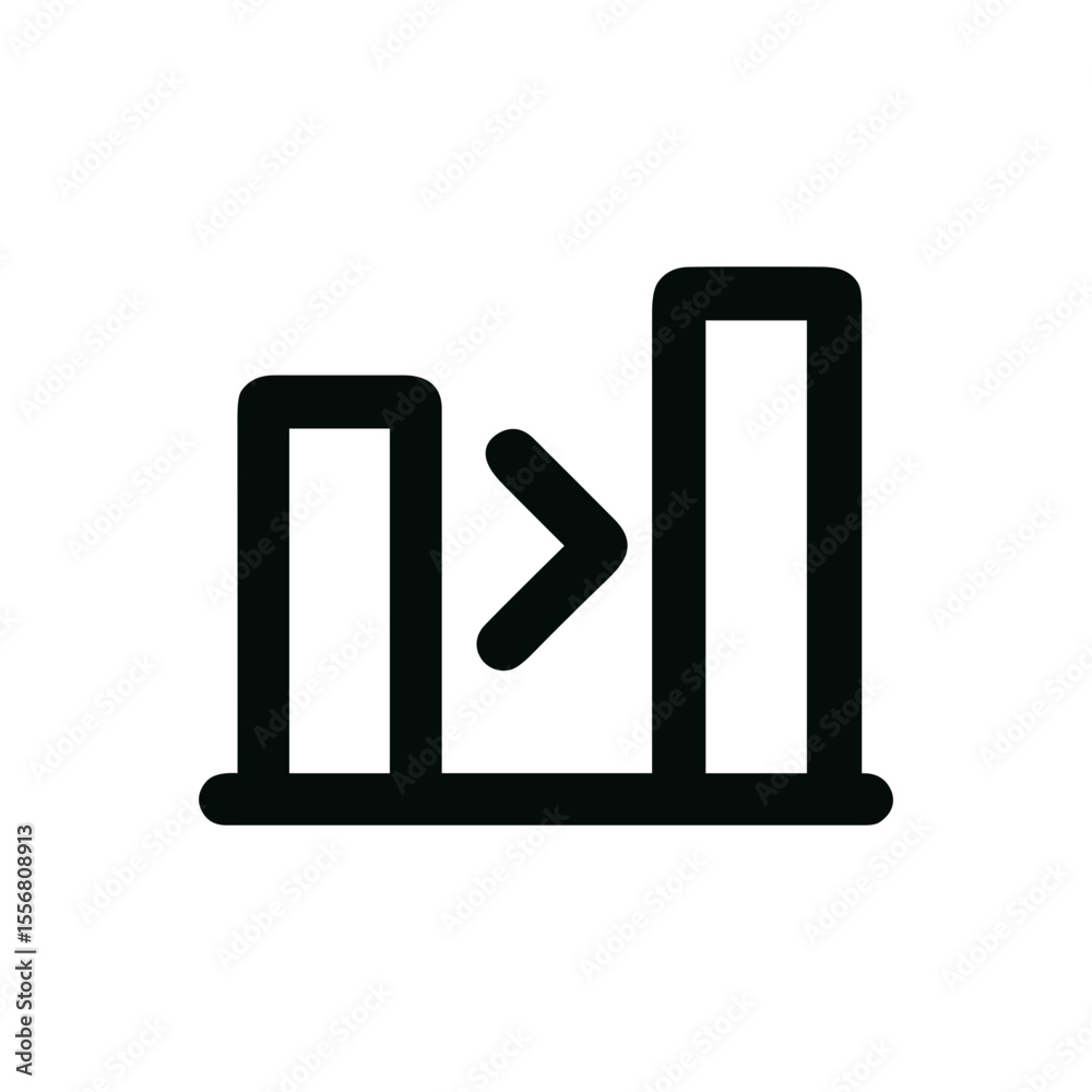 Minimalist Outline Bar Graph Growth Symbol Business Arrow Indicator Icon Minimalist Outline Bar Graph Growth Symbol Business Arrow Indicator Icon