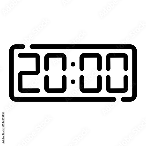 digital clock line icon