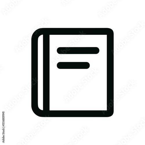 Minimalist Outline Book Icon Symbol for Education and Knowledge Resource