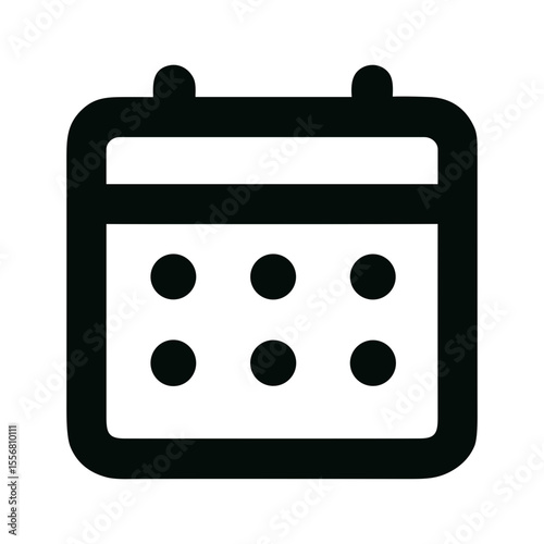 Simple Outline Black Calendar Schedule Reminder Icon for Business and Personal Planning