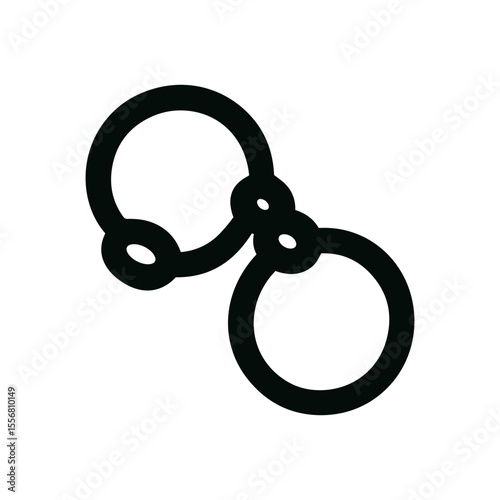 Minimalist Line Art Handcuffs Icon Symbolic of Law Enforcement Tool