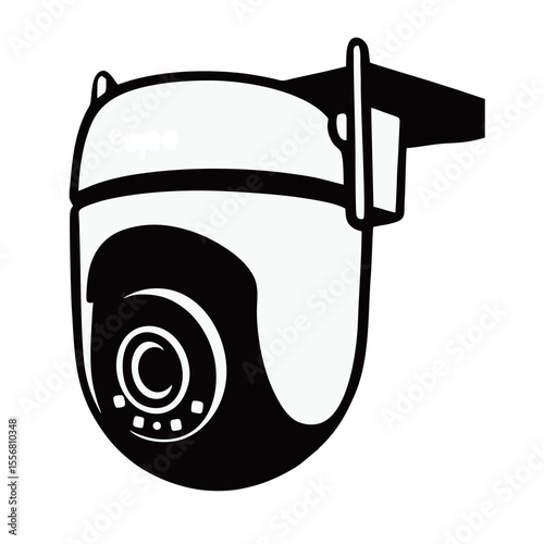 CCTV silhouette image on white background