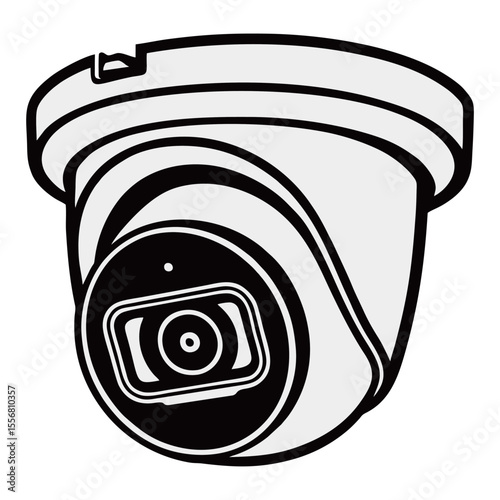 CCTV silhouette image on white background