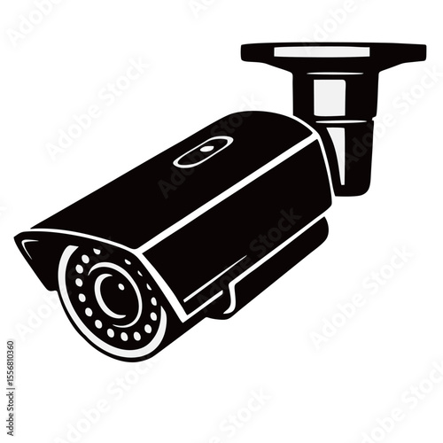 CCTV silhouette image on white background