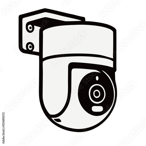 CCTV silhouette image on white background