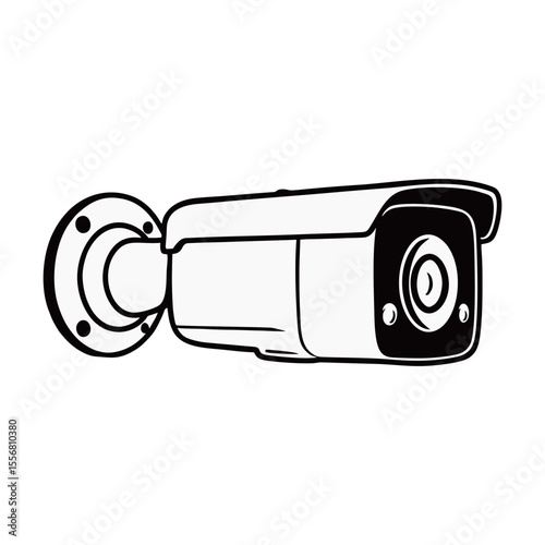 CCTV silhouette image on white background