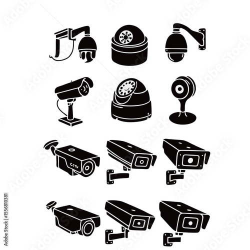 CCTV silhouette image on white background