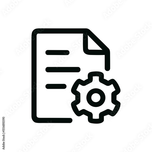Simple Outline Style File Setting Gear Option Configuration Icon