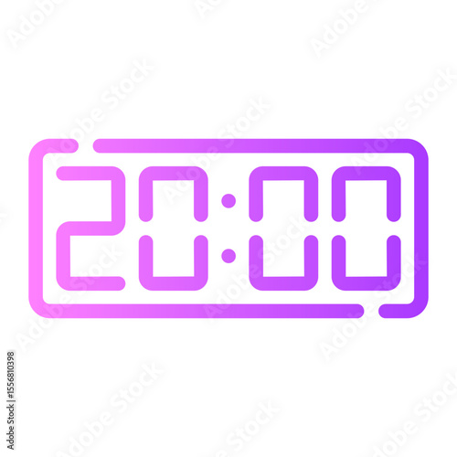 digital clock gradient icon