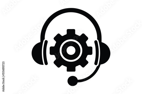 Beautiful Silhouette headphones vector 