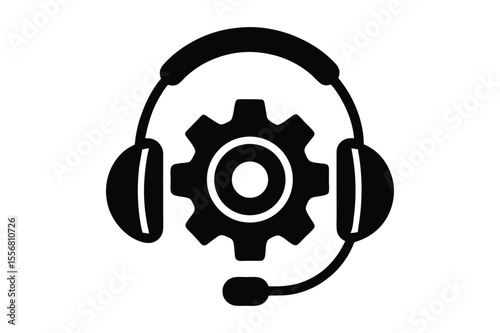 Beautiful Silhouette headphones vector 