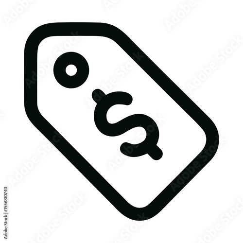 Outline Simple Price Tag Dollar Sign Illustration Element Symbol Icon