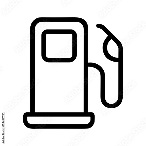 Simple Outline Fuel Station Icon, Automobile Transportation and Energy Concept