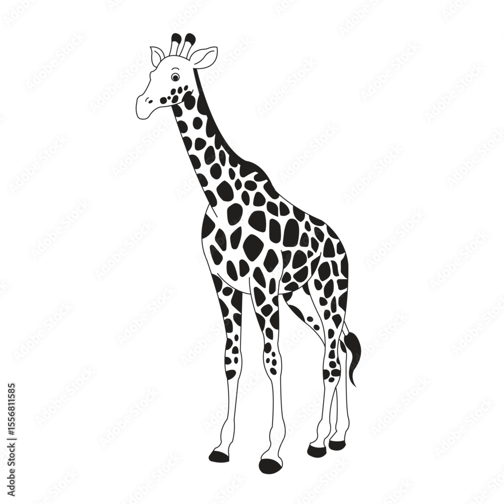 Naklejka premium giraffe silhoutte vector art design