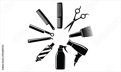 Barber Tools Silhouette Collection