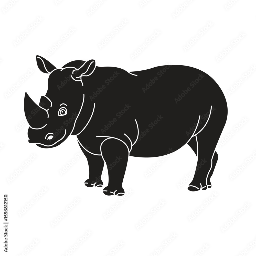 Obraz premium rhino silhoutte vector art design copy
