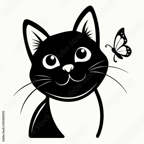 black cat cartoon