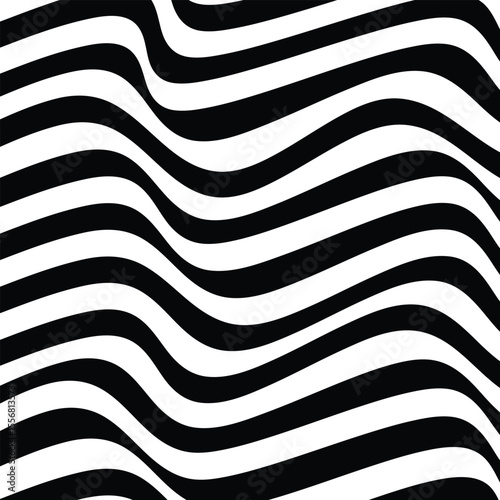 Abstract wave line black and white with isolated transparent background. Abstract wave zebras line