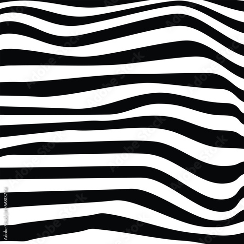 Abstract wave line black and white with isolated transparent background. Abstract wave zebras line