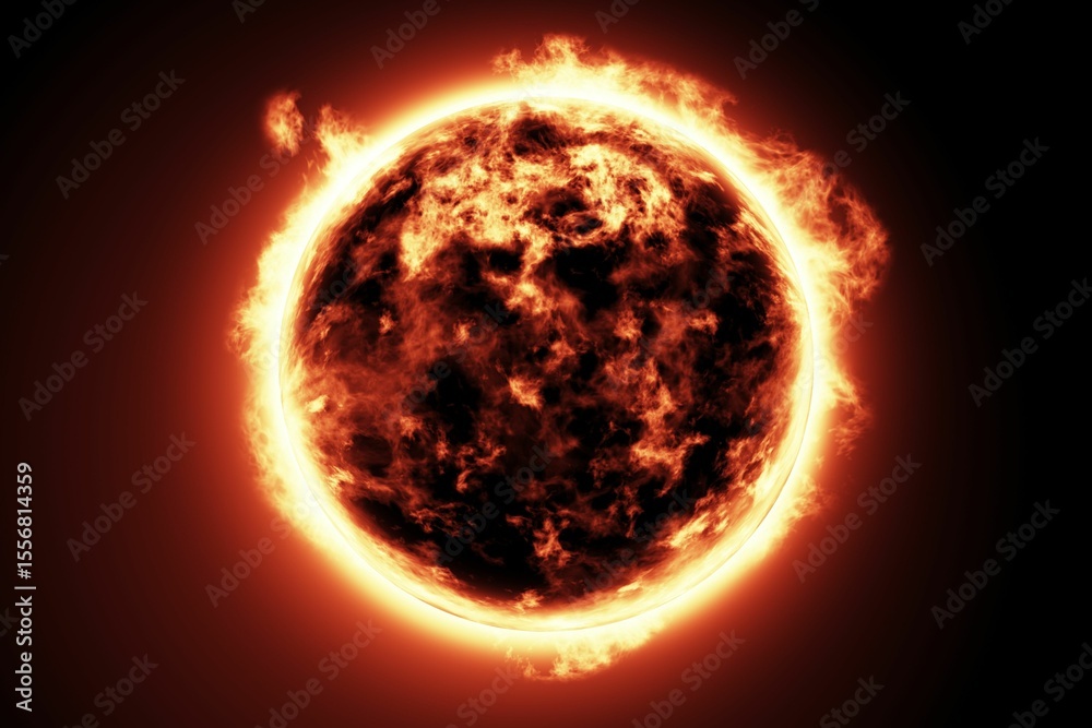 Obraz premium Large fire ball of the sun