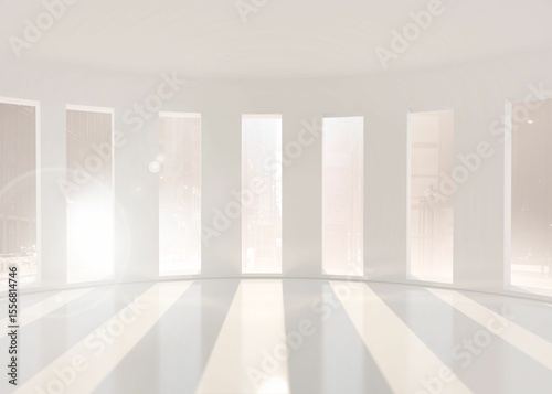 Фототапет Bright white room with windows