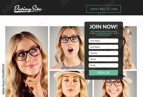 Subscription form on dating site