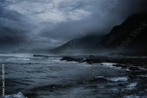 Stormy weather on the sea