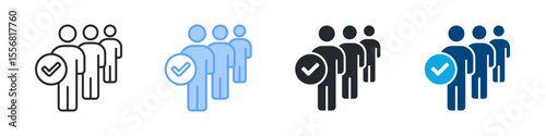Candidate Selection Icon Set Multiple Style. Designed In Outline, Blue, Glyph, Dual Tone