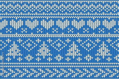 Knitting Christmas vector background snowflakes