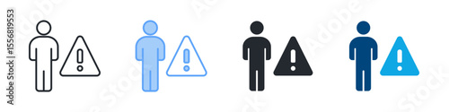 Human Risk Icon Set Multiple Style. Designed In Outline, Blue, Glyph, Dual Tone
