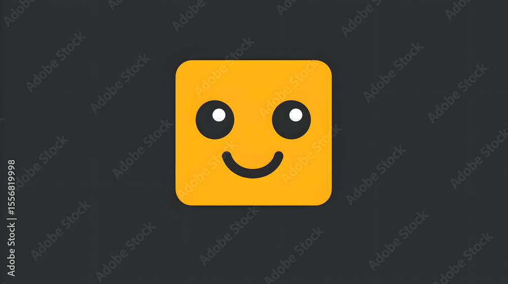 Fototapeta premium Cheerful Yellow Smiley Face Emoji Icon