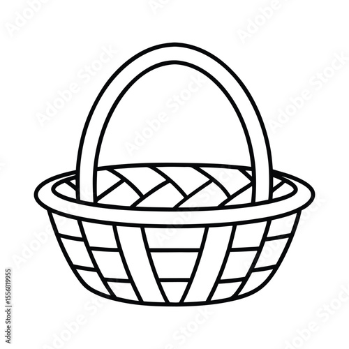 wicker basket vector icon line art vector icon