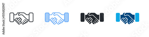 Agreement Icon Set Multiple Style. Designed In Outline, Blue, Glyph, Dual Tone