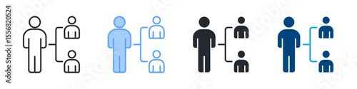 Delegate Icon Set Multiple Style. Designed In Outline, Blue, Glyph, Dual Tone