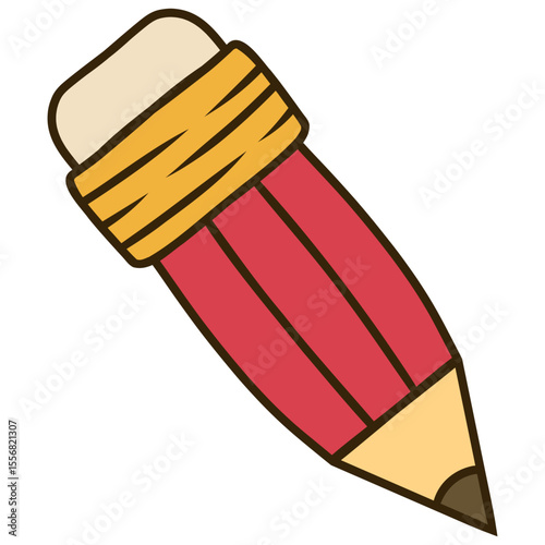 pencil with eraser vector illustration
