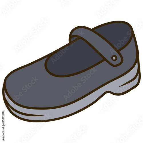 girl school shoes vector illustration