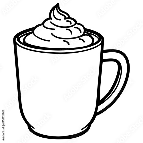 Warm Drink Outline Vector Illustration