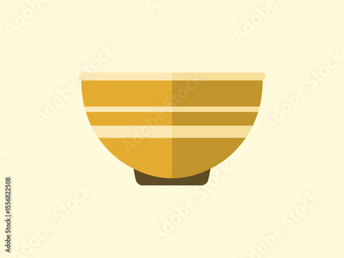 Minimalist Flat Style Bowl Container for Soup or Cereal Illustration