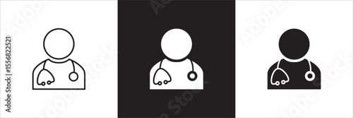 Male doctor icon. Male nurse medical staff icon. Healthcare symbol. Icon symbol compatible for medic consultation, surgeon, nurse, physician, health care. Vector illustration