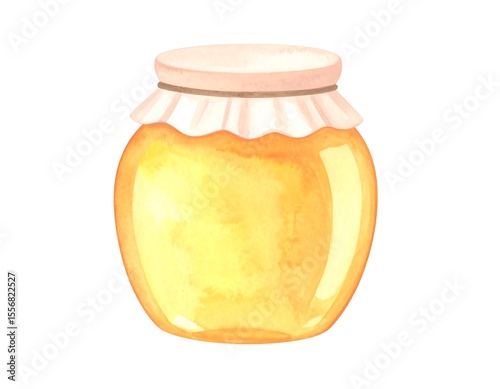 Watercolor honey jar