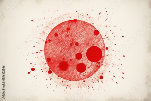 Bold and vibrant red circle centered on a pristine white background for striking visual appeal
