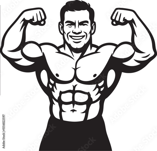 Bodybuilder pose.