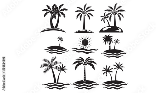 A tropical beach and surf themed vector