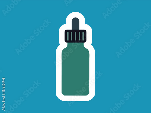 Flat Simple Dropper Bottle Essential Oil Medical Healthcare Icon Illustration