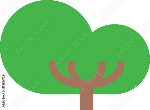 A simple vector illustration of tree shape. Ideal for nature-themed designs, educational materials, landscape assets, or children's graphics.
