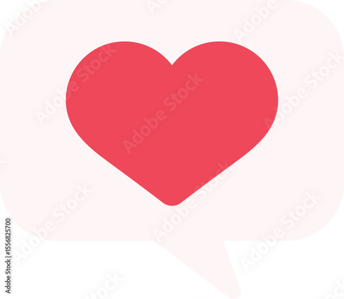 A flat-style like icon with a heart in a speech bubble. Perfect for social media graphics, stickers, badges, app UI, notifications, reactions, or communication-themed designs.